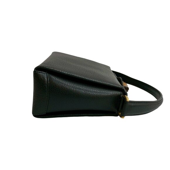 GUCCI Authentic Black Leather Bamboo Shoulder Bag - Picture 6 of 10